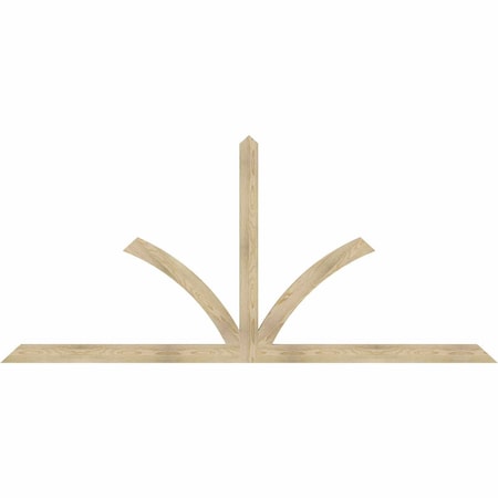 Ekena Millwork Richland Rough Sawn Timber Gable Bracket, Douglas Fir, 108"W x 49"H x 2"D x 4"F, 11/12 Pitch GBW108X49X0204RIC00RDF